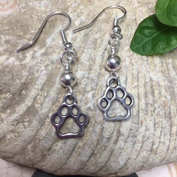 cocovalli Jewelry - Paw print earrings silver plated nickel free